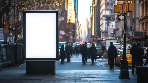 Photo city street billboard advertising space isolated