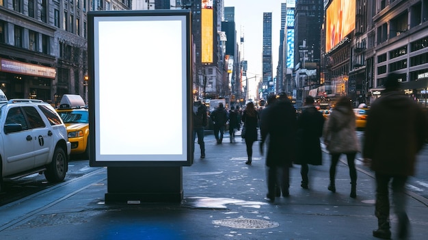 Photo city street billboard advertising space isolated