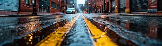 Photo city street extending towards a stormy horizon a visual metaphor for navigating lifes