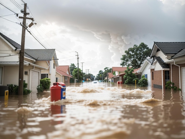 City Street Flooding Cars Battling Rising Waters