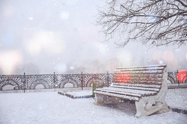 city street in snowfall background winter landscape abstract view