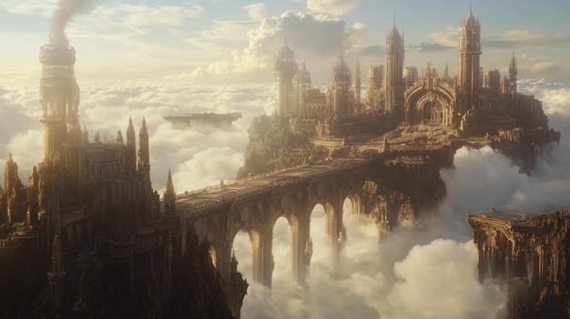 A City of Towers and Bridges Above the Clouds