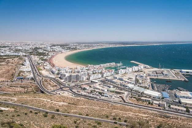 City view of Agadir at summer Morocco