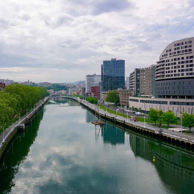 city view from Bilbao city, basque country, spain, travel destinations