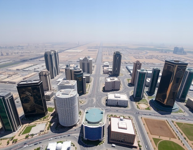 Photo a city view from a high rise building with a lot of buildings in the background