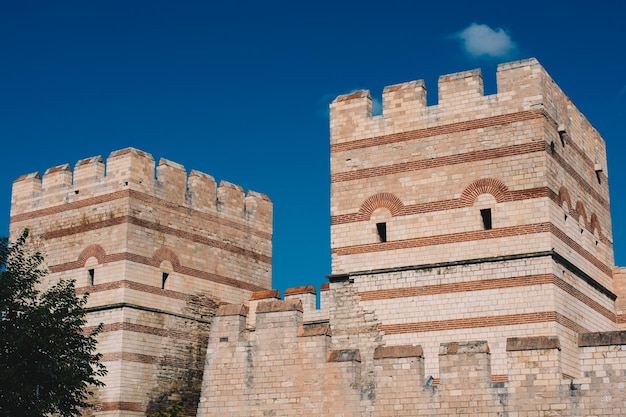 City walls of Constantinople in Istanbul Turkey