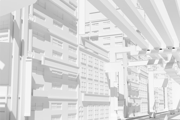 City White Geomatric Background 3d