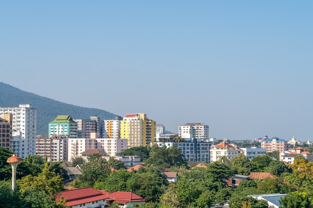 City with buildings and trees