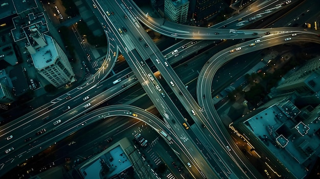 a city with a freeway and a freeway with a freeway in the background