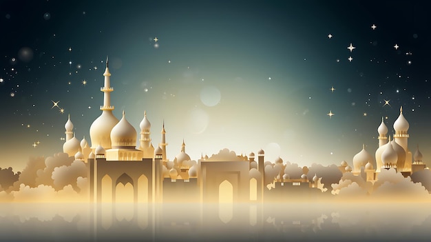 a city with a mosque free vector