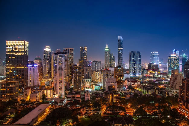 Cityscape Bangkok city of Thailand, Bangkok city central business downtown.