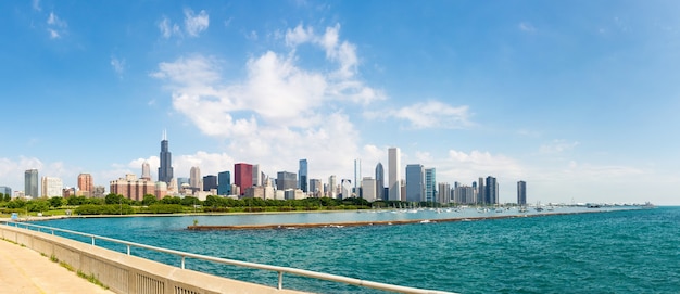 Cityscape of Chicago in a summer day, Illinois USA.