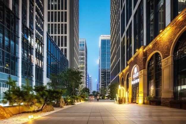 Cityscape of dense skyscrapers and roads