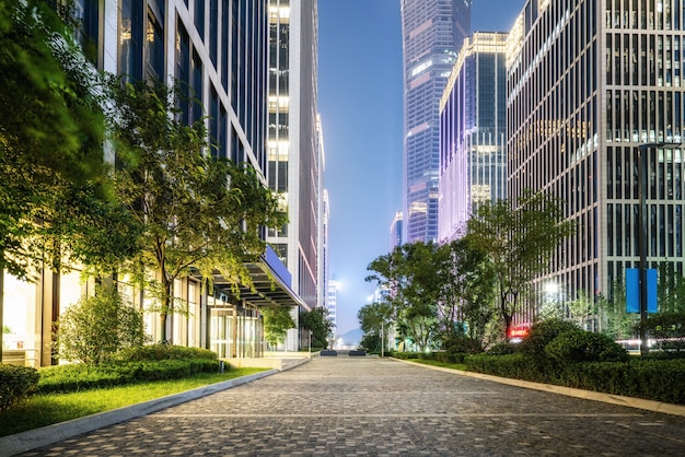 Cityscape of dense skyscrapers and roads