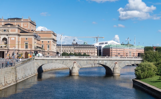 Cityscape of Gamla Stan, Old Town in Stockholm, Sweden