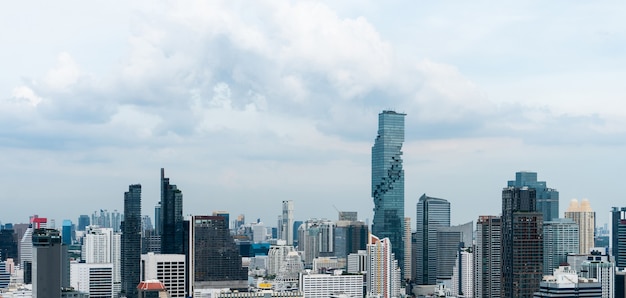 Cityscape and high-rise buildings in metropolis city center