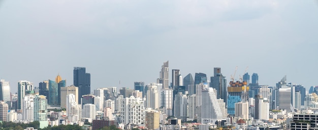 Cityscape and highrise buildings in metropolis city center