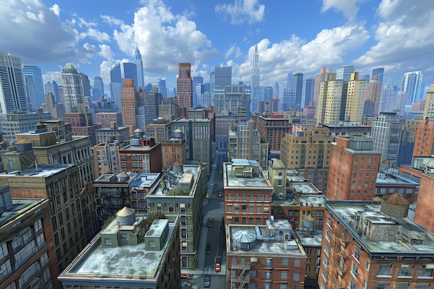 A cityscape image of a large American city with many skyscrapers