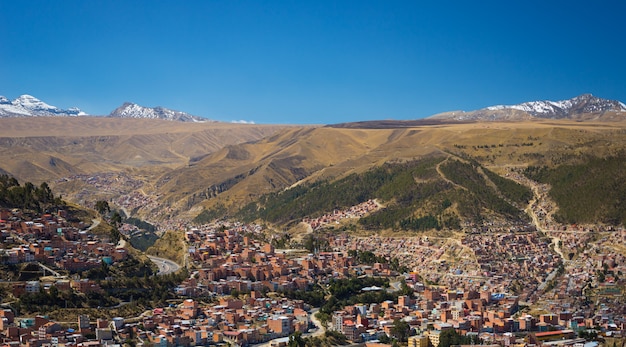 Cityscape of La Paz from El Alto, Bolivia