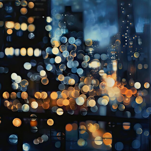 Cityscape at Night Bokeh Texture Background Blurry Street Banner City Light Nightlife Mockup