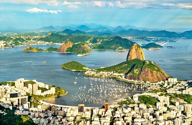 Cityscape of Rio de Janeiro from Corcovado in Brazil