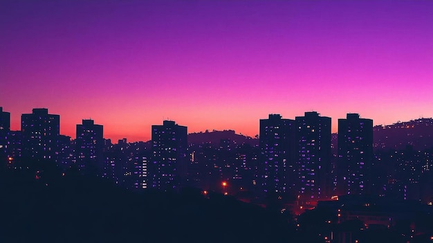 Photo cityscape silhouette at dusk