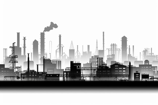 cityscape silhouette vector illustration on white background