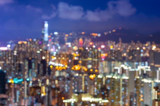 cityscape view of Hong Kong at night