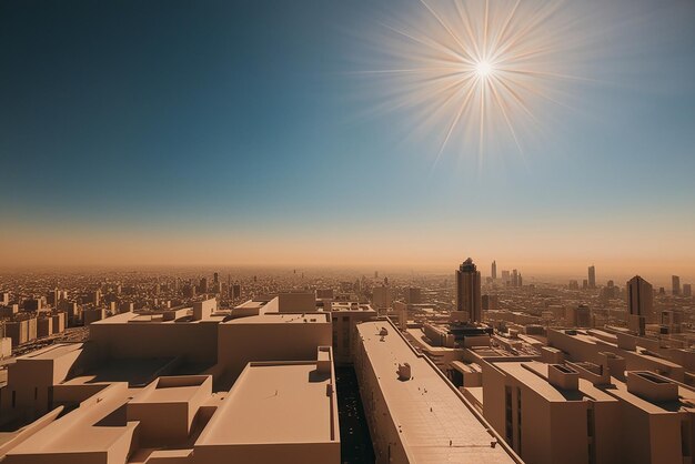 Photo cityscape with hot weather