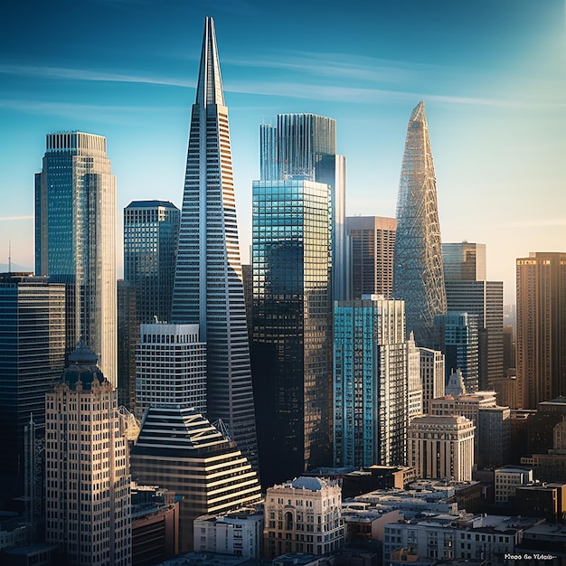 A cityscape with the san francisco skyline in the background.