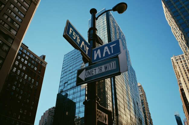 Cityscape with street signs