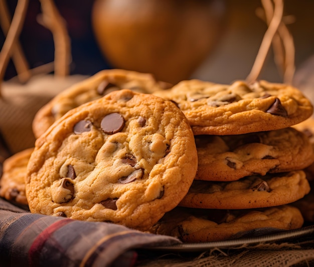 Classic American chocolate chip cookies Generative AI