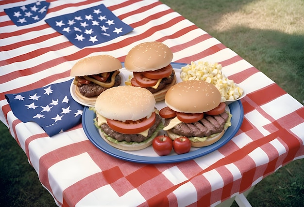 Classic American Picnic on the Fourth of July