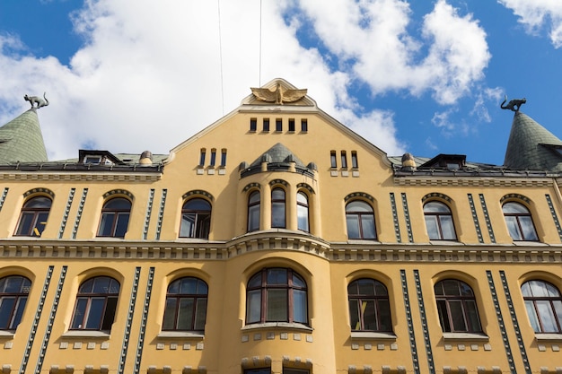 Classic Art Nouveau cat building Riga Latvia