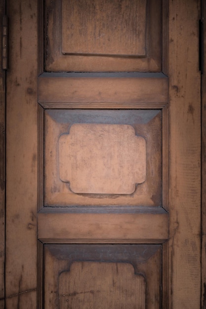 Classic backdrop wood wall and door in front of Thailand vintage traditional Building