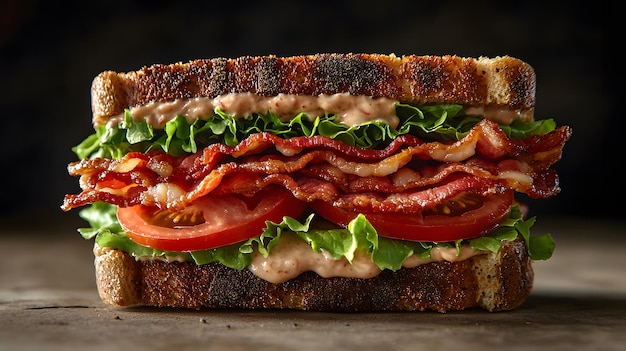 Classic bacon lettuce tomato sandwich with highquality visuals