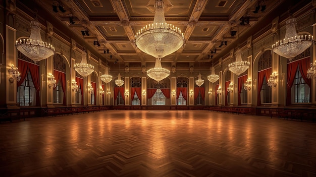 Classic ballroom for award ceremony Generative AI