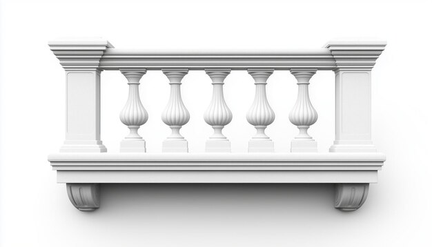 Photo classic balustrade isolated on white background