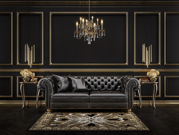 Classic black and gold interior