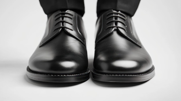 Photo classic black leather oxfords