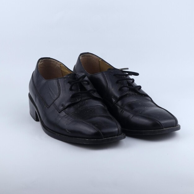 classic black leather shoes isolated on a white background