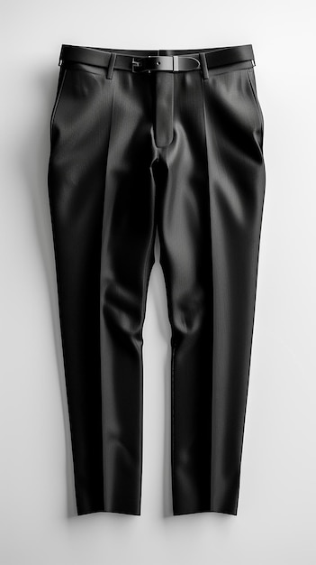 Photo classic black mens trousers on white background