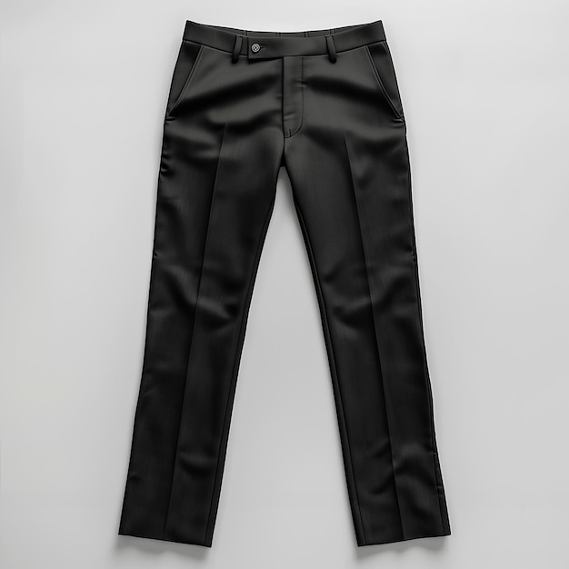 Photo classic black mens trousers on white background