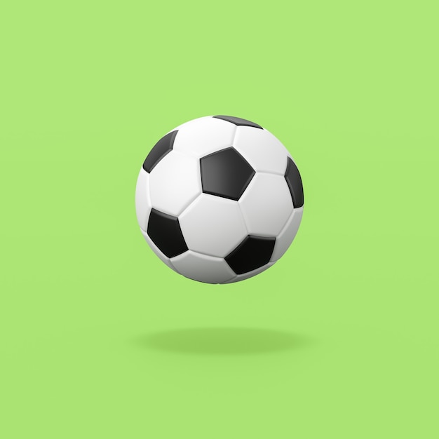 Classic Black and White Soccer Ball on Green Background