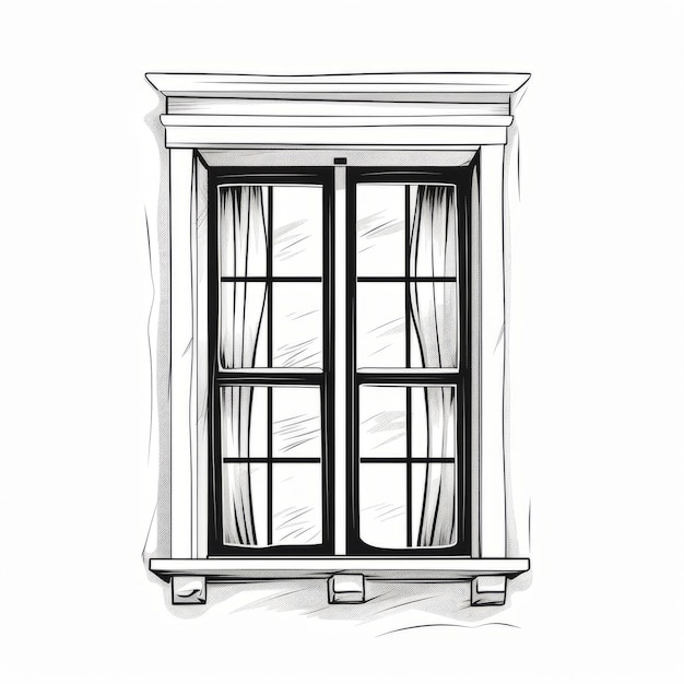 Photo classic black and white window sketch with a modern twist