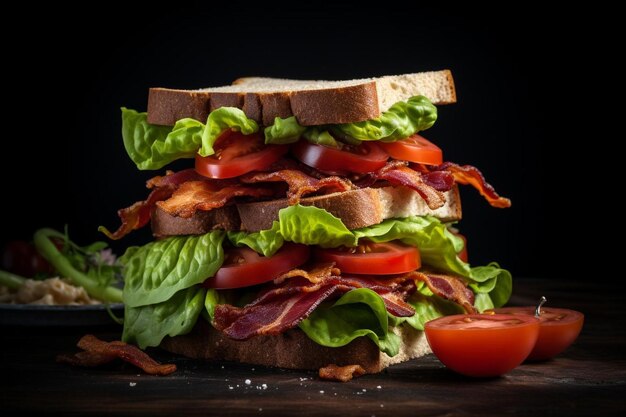 Photo classic blt sandwich with bacon food photo