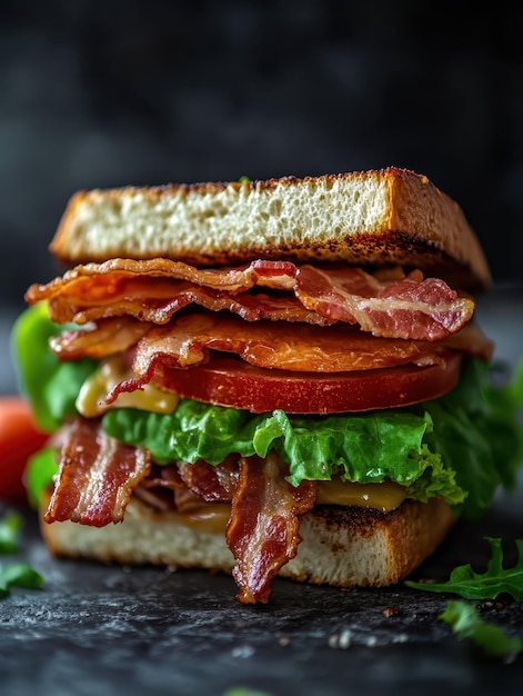 Classic BLT sandwich with bacon lettuce and tomato