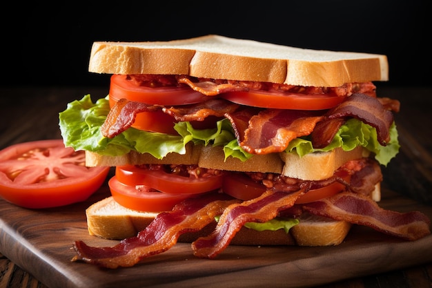 Classic BLT sandwich with fresh tomatoes and crispy bacon