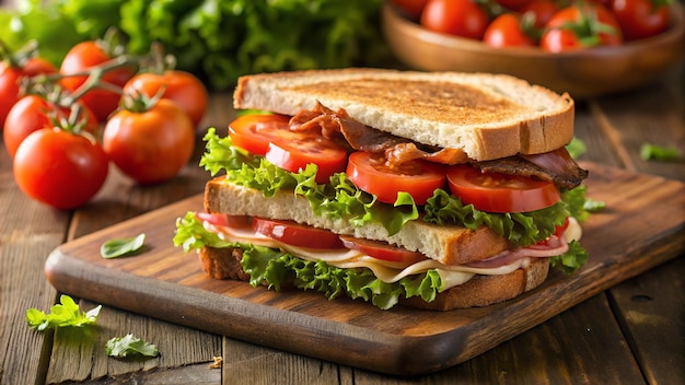 A classic BLT sandwich