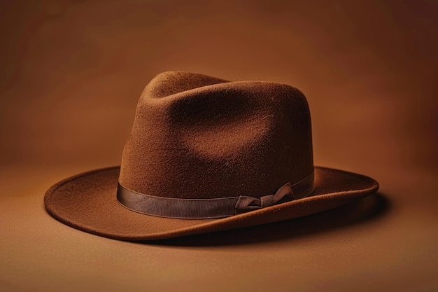 Classic brown felt mans hat